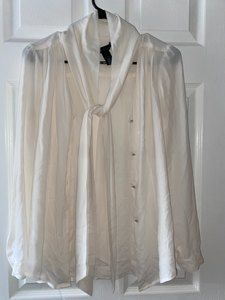 White house black market size 4 white womens top with scarf